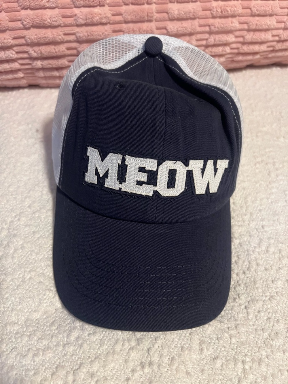 MEOW Navy and White Cat Trucker Hat